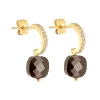 Boucles d'oreilles Zag Bijoux Pablo onyx noir oxydes