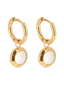 Boucles d'oreilles Zag Bijoux acier doré nacre