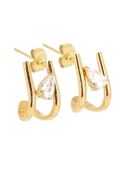 Boucles d'oreilles Zag Bijoux acier doré