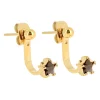 Boucles d'oreilles Zag Bijoux étoile en oxyde noir
