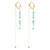 Boucles d'oreilles Zag Bijoux acier doré perles_x005f_x000D_bleues