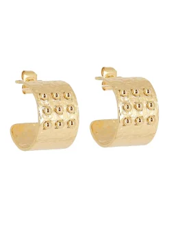 Boucles d'oreilles Zag Bijoux perles acier doré