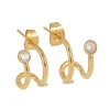 Boucles d'oreilles Zag Bijoux acier doré oxydes