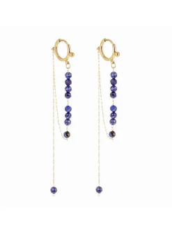 Boucles d'oreilles Zag Bijoux acier doré_x005f_x000D_Lapis Lazuli