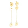 Boucles d'oreilles Zag Bijoux longues acier doré