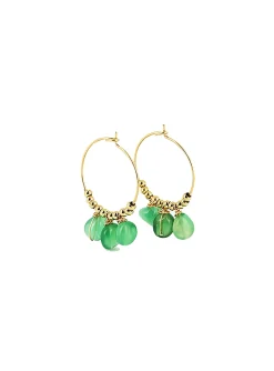Boucles d'oreilles Zag Bijoux Fafa aventurine verteacier doré