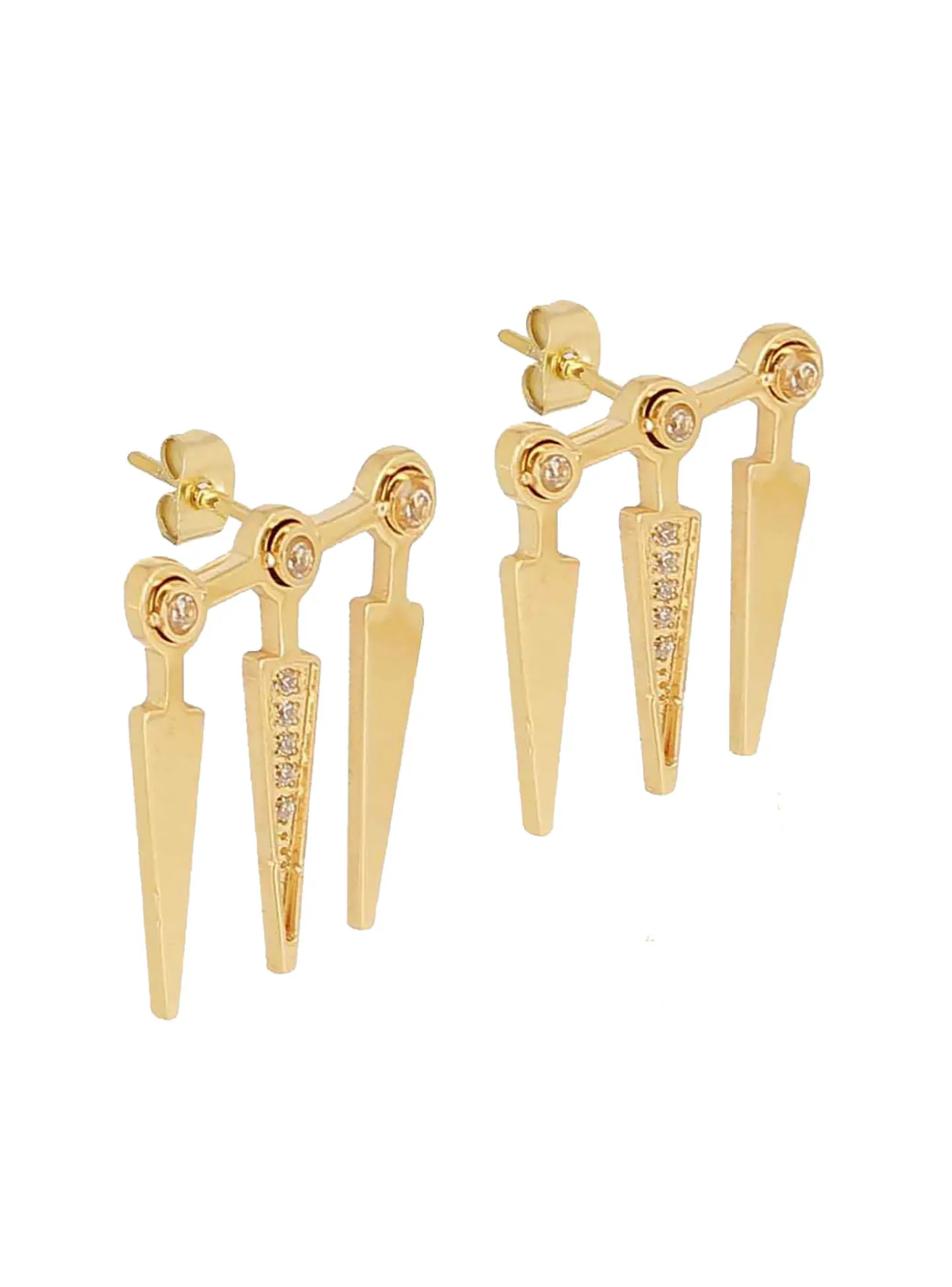 Boucles d'oreilles Zag Bijoux Chiquito acier doré