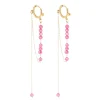 Boucles d'oreilles Zag Bijoux acier doré pierres_x005f_x000D_roses