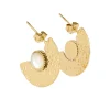 Boucles d'oreilles Zag Bijoux acier martelé nacre