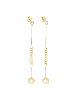 Boucles d'oreilles Zag Bijoux acier doré maillons