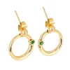 Boucles d'oreilles Zag Bijoux acier doré oxyde vert