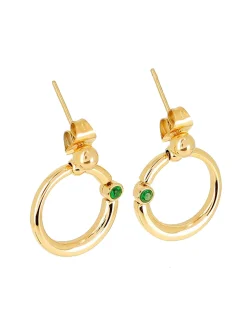 Boucles d'oreilles Zag Bijoux acier doré oxyde vert