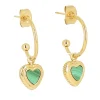 Boucles d'oreilles Zag Bijoux coeur malachite_x005f_x000D_green - malachite