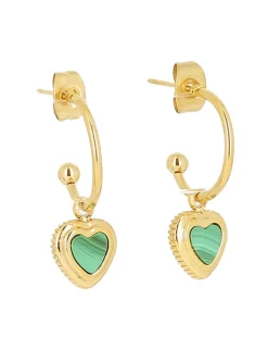 Boucles d'oreilles Zag Bijoux coeur malachite_x005f_x000D_green - malachite
