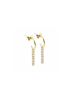 Boucles d'oreilles Zag Bijoux acier doré blanc_x005f_x000D_zirconium