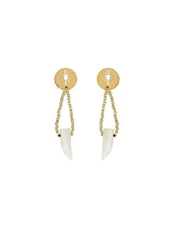 Boucles d'oreilles Zag Bijoux cornes blanches