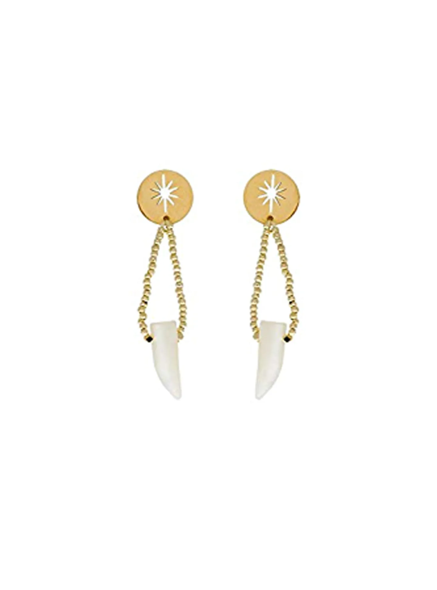 Boucles d'oreilles Zag Bijoux cornes blanches