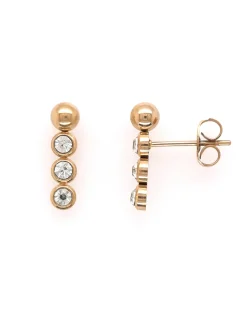 Boucles d'oreilles Zag Bijoux acier doré_x005f_x000D_Zirconium
