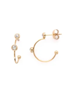 Boucles d'oreilles Zag Bijoux acier doré oxydes