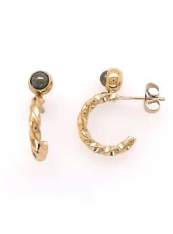 Boucles d'oreilles Zag Bijoux acier doré pyrite