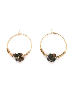 Boucles d'oreilles Zag Bijoux acier doré_x005f_x000D_oeil de tigre