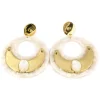 Boucles d'oreilles Zag Bijoux acier doré_x005f_x000D_acétate blanc