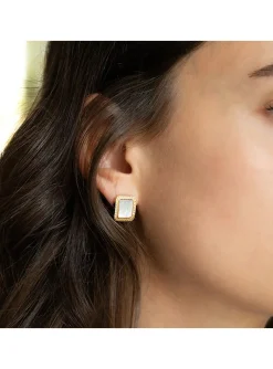 Boucles d'oreilles Zag Bijoux Eliane nacre oxydes