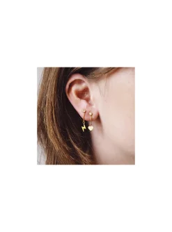 Boucles d'oreilles Zag Bijoux Roma acier doré