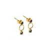 Boucles d'oreilles Zag cercle doré avec oxydes noirs