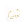 Boucles d'oreilles Zag chaîne acier double coeur