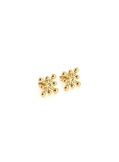 Boucles d'oreilles Zag Clara acier doré