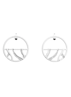 Boucles Les Georgettes Tigre argentées 30mm