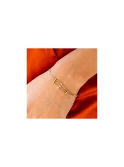 Braceelt Zag Bijoux Poseidon acier doré zirconium