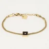Bracelet Zag Bijoux acier doré marron