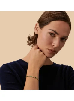 Bracelet Agatha Adamas laiton doré zirconium verts