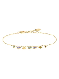 Bracelet Agatha Beloved argent doré pampilles oxydes_x005f_x000D_multicolores