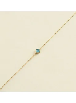 Bracelet Agatha Beloved argent doré fleur bleue