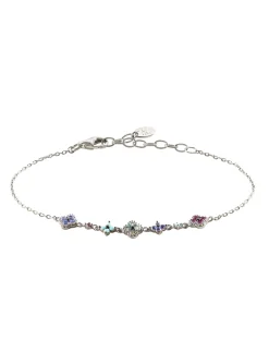 Bracelet Agatha Beloved en argent rangée fleurs
