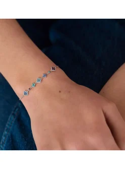 Bracelet Agatha Beloved en argent rangée fleurs