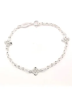 Bracelet argent maille jaseron croix basques