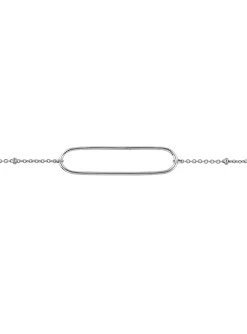 Bracelet Brillaxis anneau ovale or blanc 18 carats