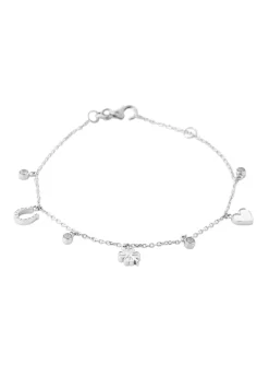 Bracelet Brillaxis argent rhodié pampilles et oxydes_x005f_x000D_18 cm