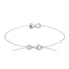 Bracelet Brillaxis argent infini perle bleue