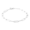 Bracelet Brillaxis argent rhodié maillons striés_x005f_x000D_18 cm