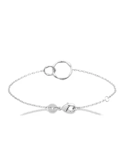 Bracelet Brillaxis argent rhodié anneaux entrelacés_x005f_x000D_18 cm