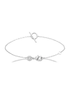 Bracelet Brillaxis argent rhodié anneau barré