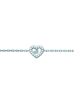 Bracelet Brillaxis argent rhodié petit coeur
