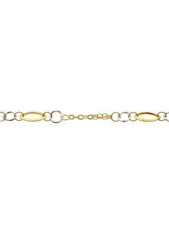 Bracelet Brillaxis bicolore motifs ovales ronds 18K