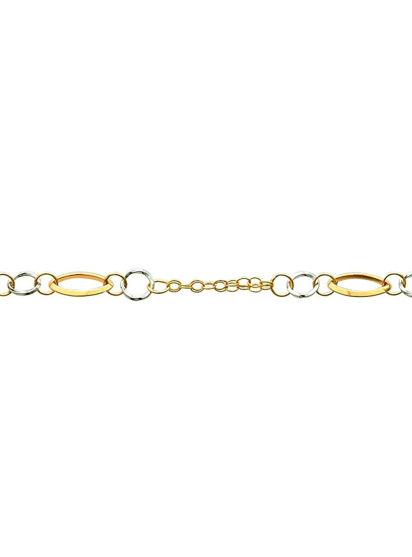 Bracelet Brillaxis bicolore motifs ovales ronds 18K