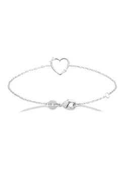Bracelet Brillaxis coeur argent rhodié oxydes blancs